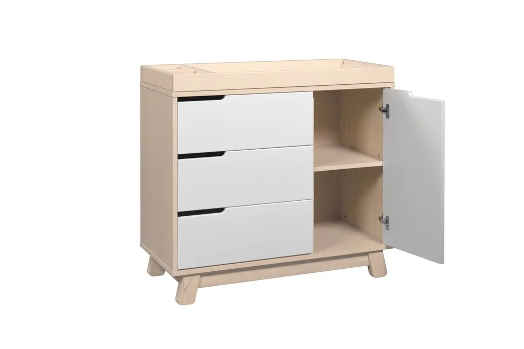 ETA End Sep [1 Yr Local Warranty - Assembly Included] Babyletto Hudson 3 - Drawer Changer Dresser with Removable Changing Tray - White / Washed