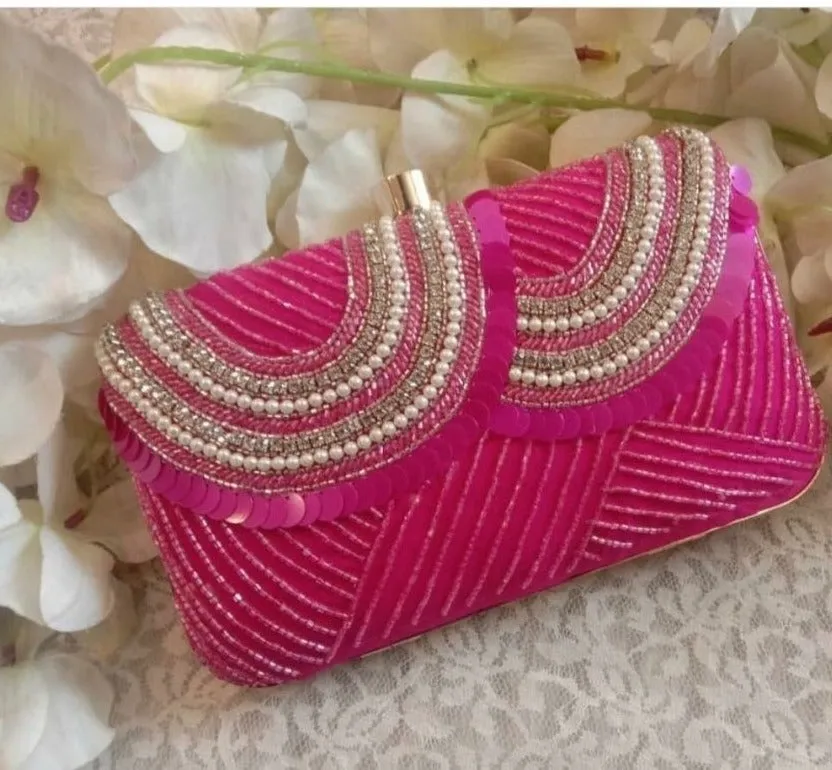 Fancy Party Clutch in Pink