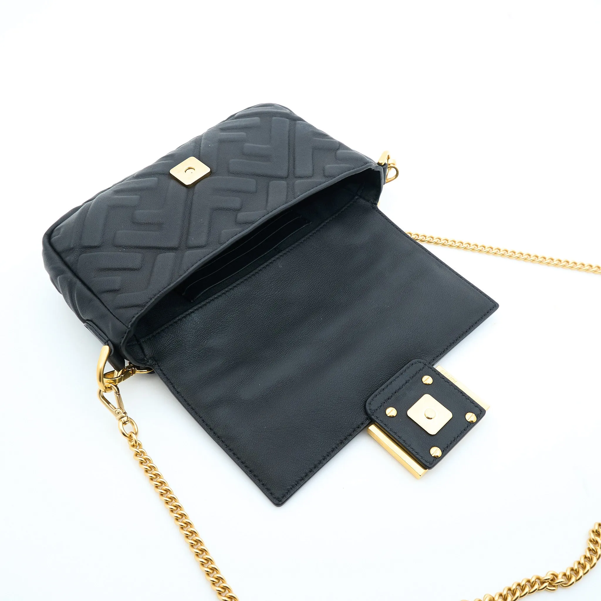 Fendi Black Mini Baguette Bag