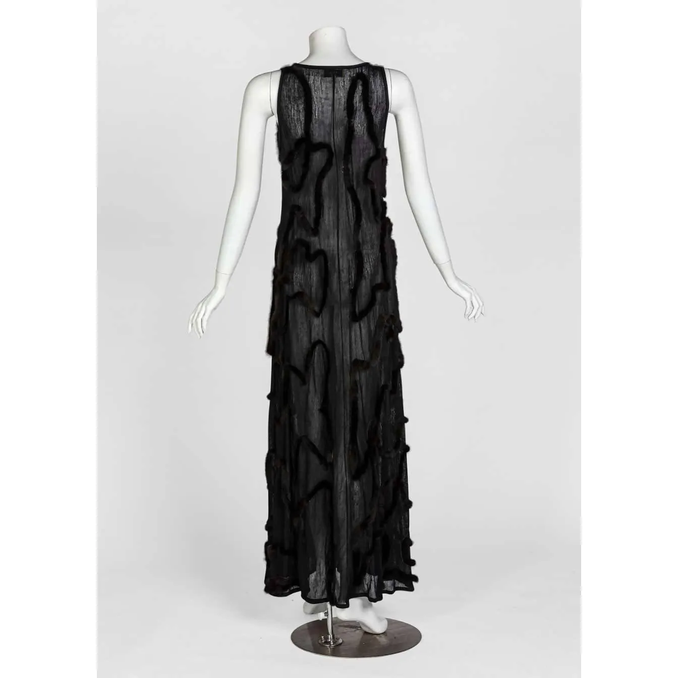 Fendi Black Semi-Sheer Maxi Dress | US M/L