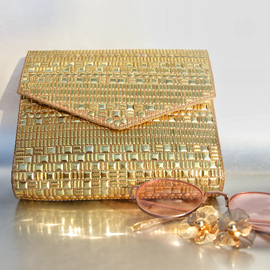 Galaxy Party Clutch Party Bag in Gold