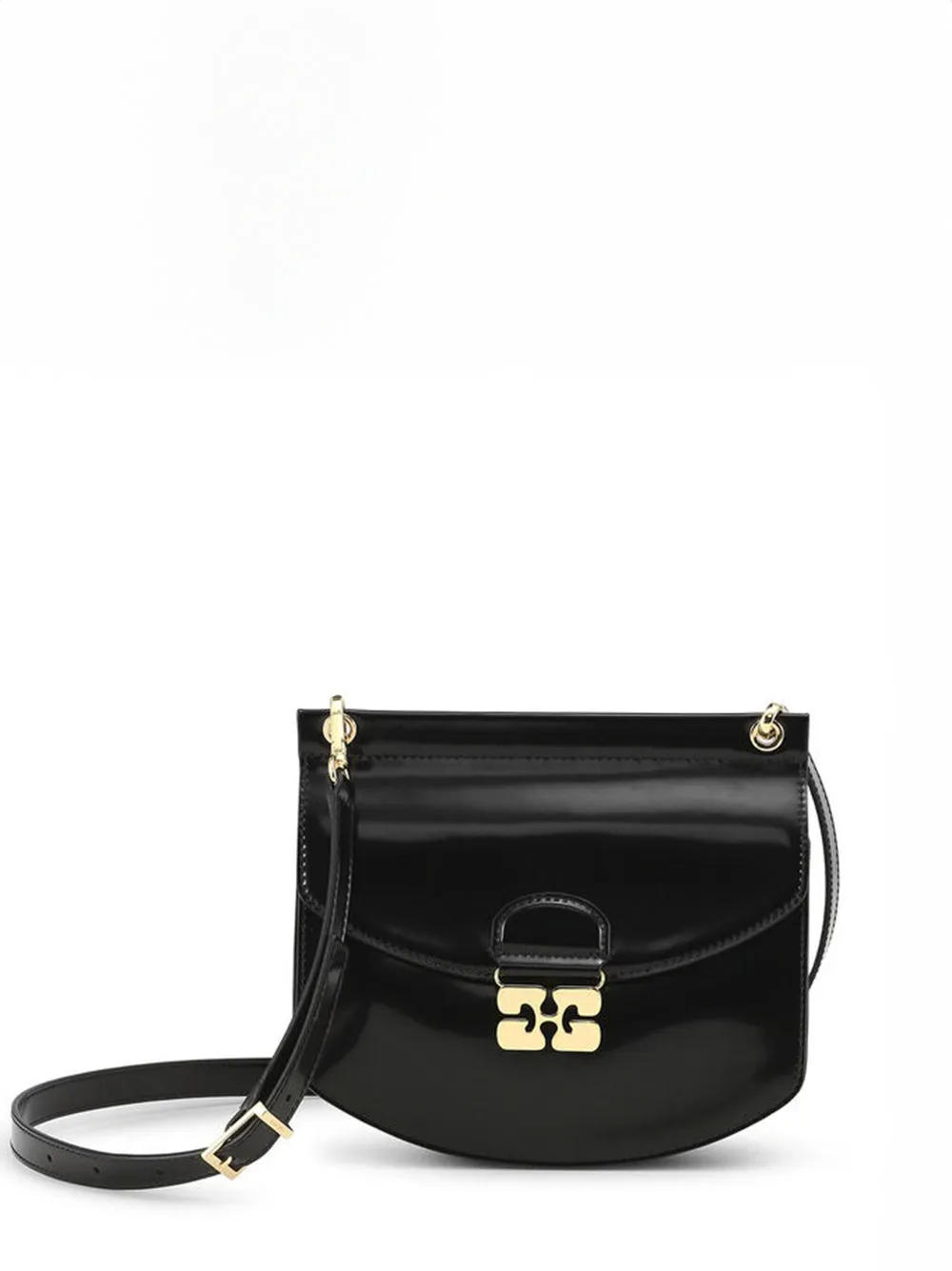 Ganni Apo-G Bag Small Patent in Black
