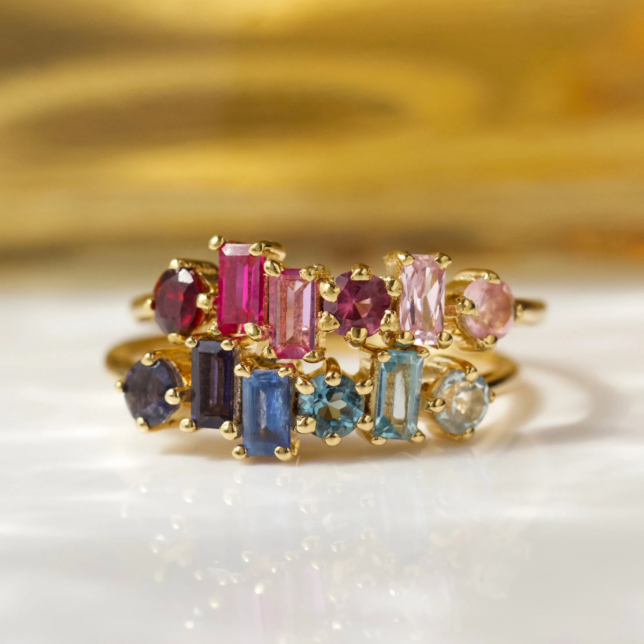 Garden Party Pink Semi Precious Ombre Ring