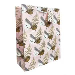 Gift Bag L NZ Fantail & Fern 26.5x33x11cm