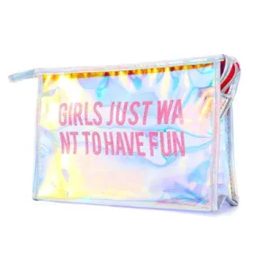Girls Fun Hologram Laser Transparent Cosmetic Bag