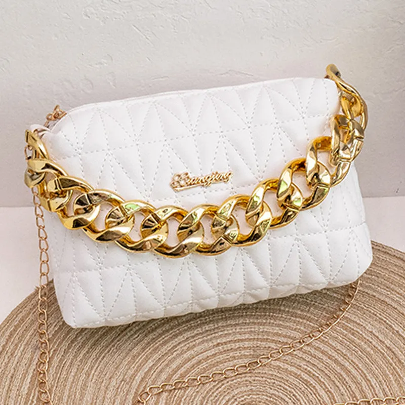 Glamorous Creative Diamond Pattern Textured Pillow Crossbody Bags