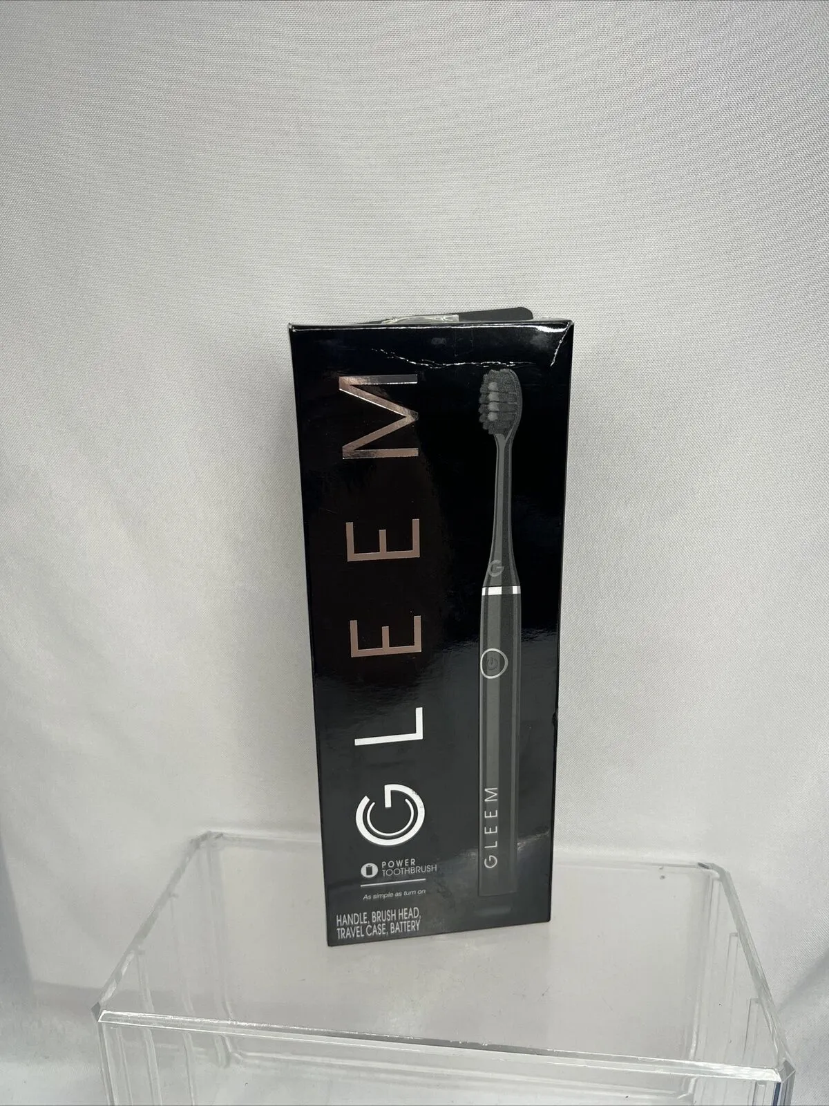 Gleem Electric Toothbrush Battery Black Polish Teeth Travel Case Imperfect Box