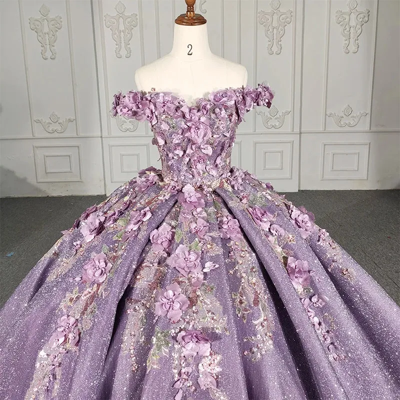 Gorgeous Sweetheart Quinceanera Dresses Princess Appliques Off-the-shoulder Ball Gown