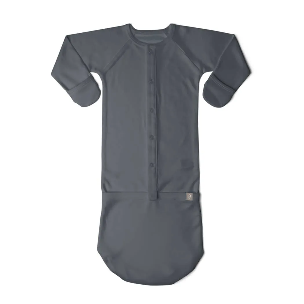 Goumi - Viscose Bamboo   Organic Cotton Convertible Gown - Midnight - Preemie
