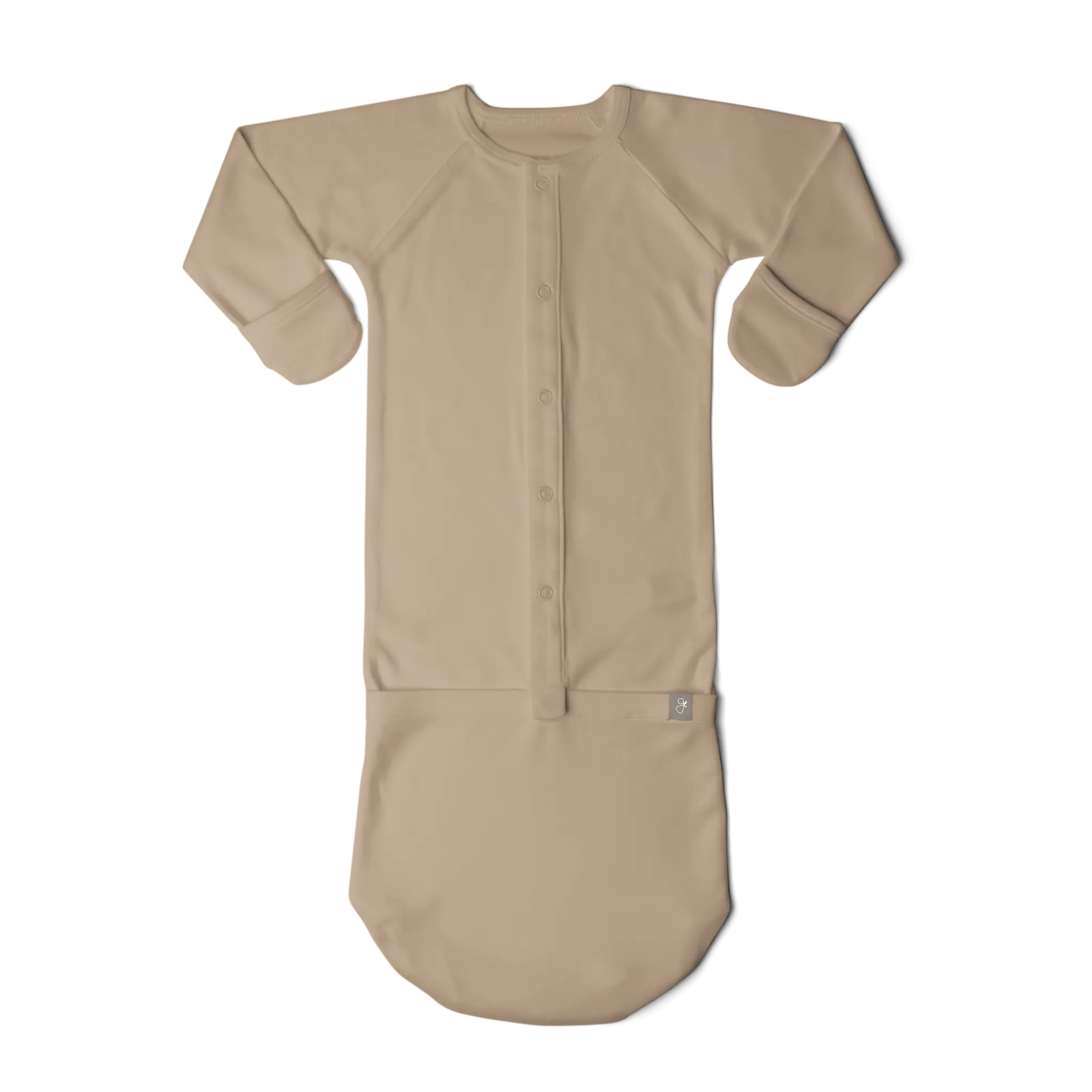 goumikids - Viscose Organic Cotton Convertible Gown - Sandstone Newborn