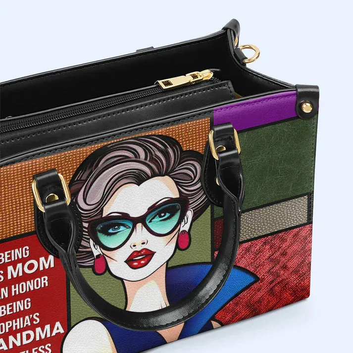 Grandma's Pride Personalized Leather Handbag by CHRISTIANARTBAG – A Legacy of Love - CABLTHB23020424.
