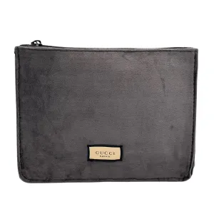 GUCCI Beauty VIP Gift Velvet Cosmetic Pouch - Grey New w/Out Tags
