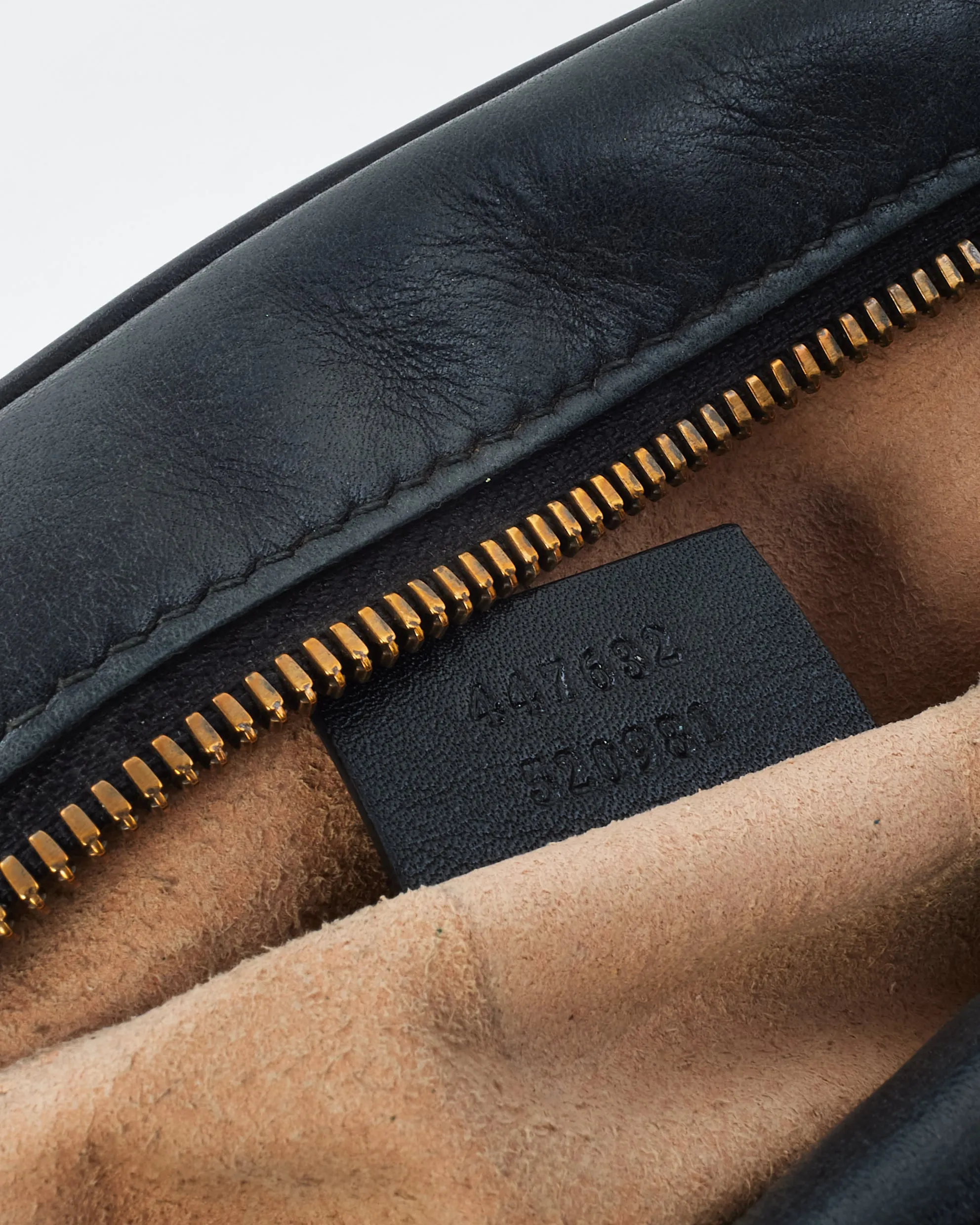 Gucci Black Matelassé Leather Small Marmont Camera Bag