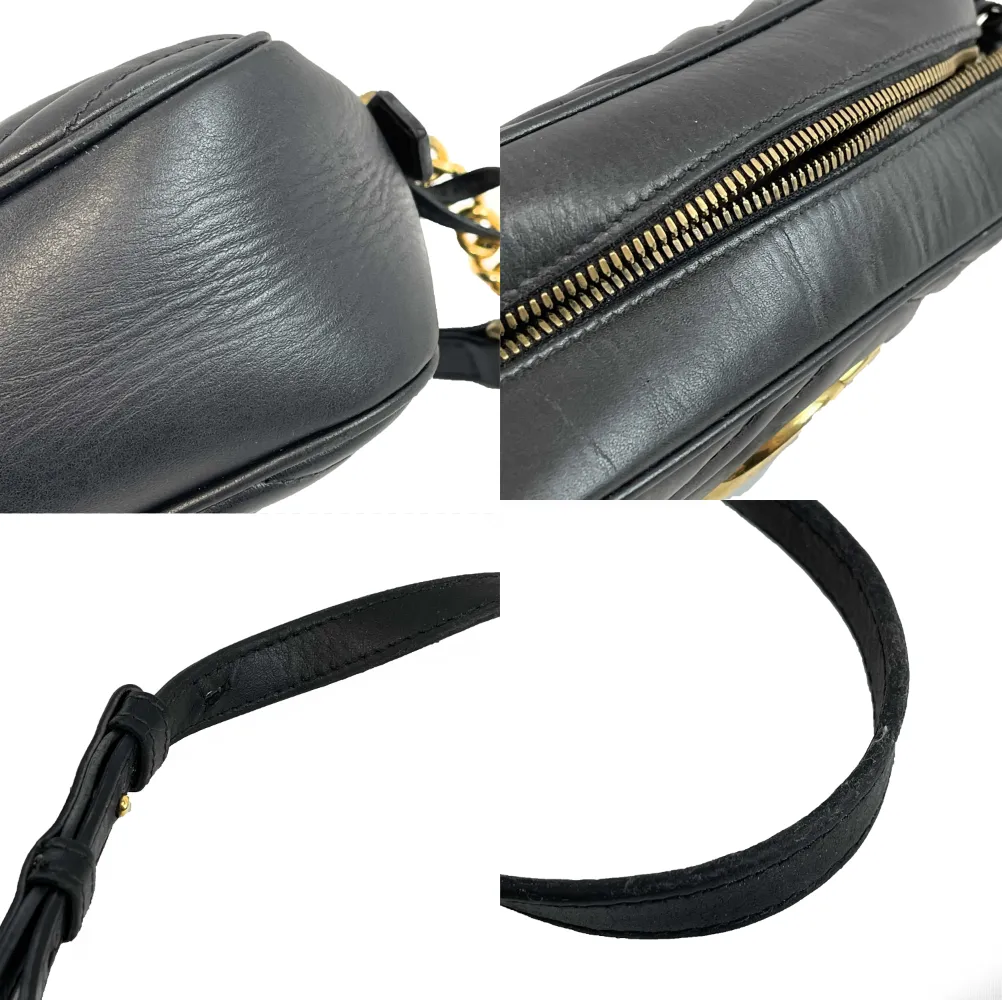 GUCCI Calfskin Matelasse Small GG Marmont Chain Crossbody