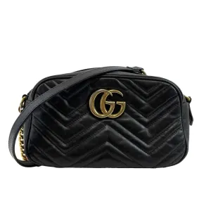 GUCCI Calfskin Matelasse Small GG Marmont Chain Crossbody
