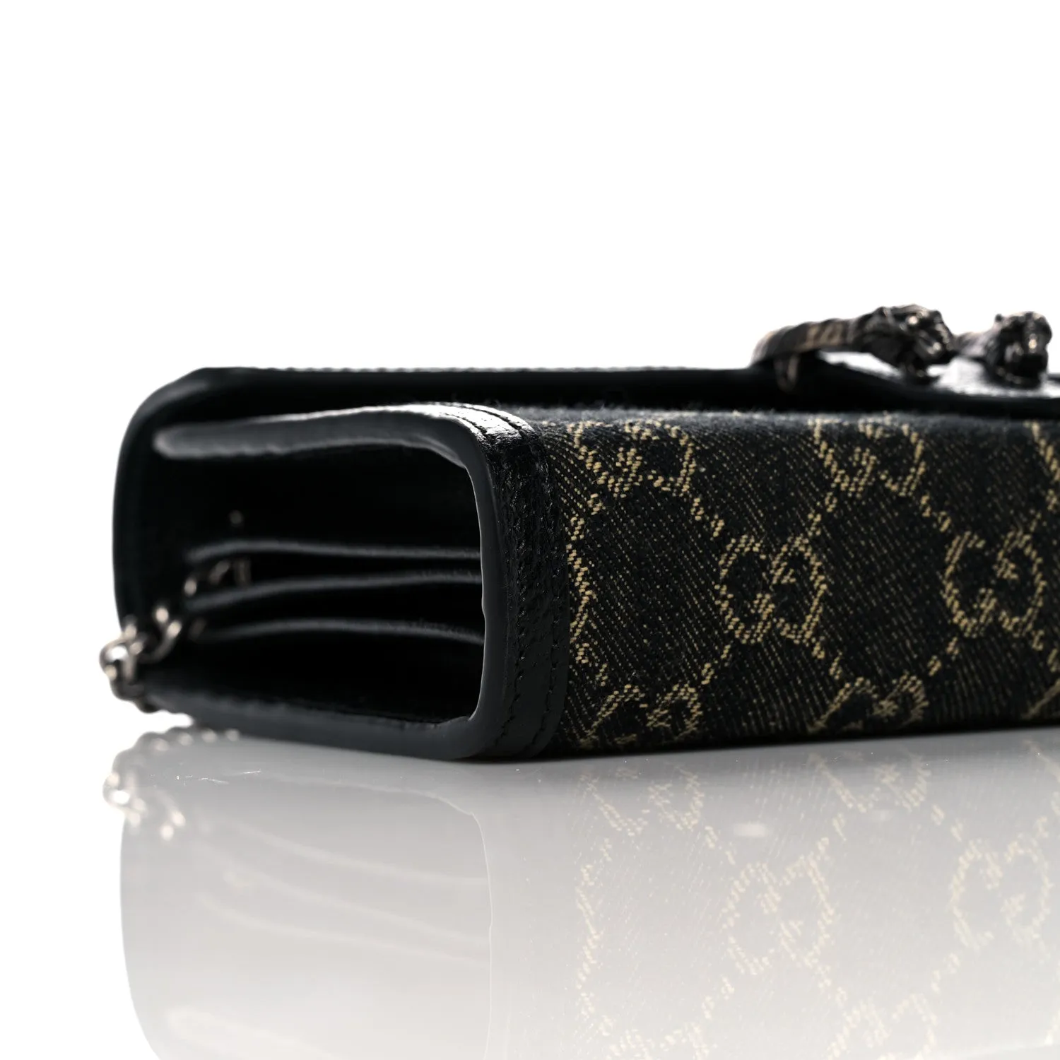 Gucci Dionysus GG Mini Chain Wallet Black Bag Crossbody Handbag Purse Italy NEW
