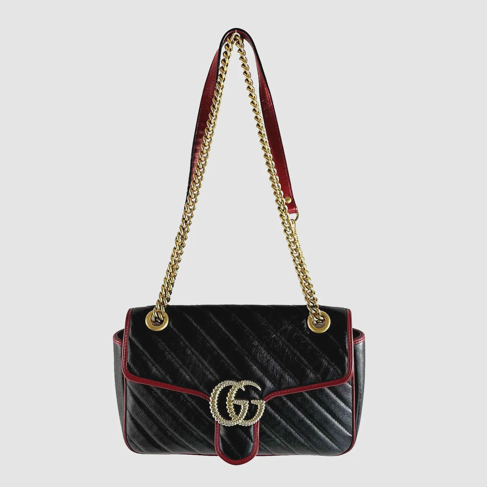 Gucci GG Marmont Flap Diagonal Quilted Leather Small