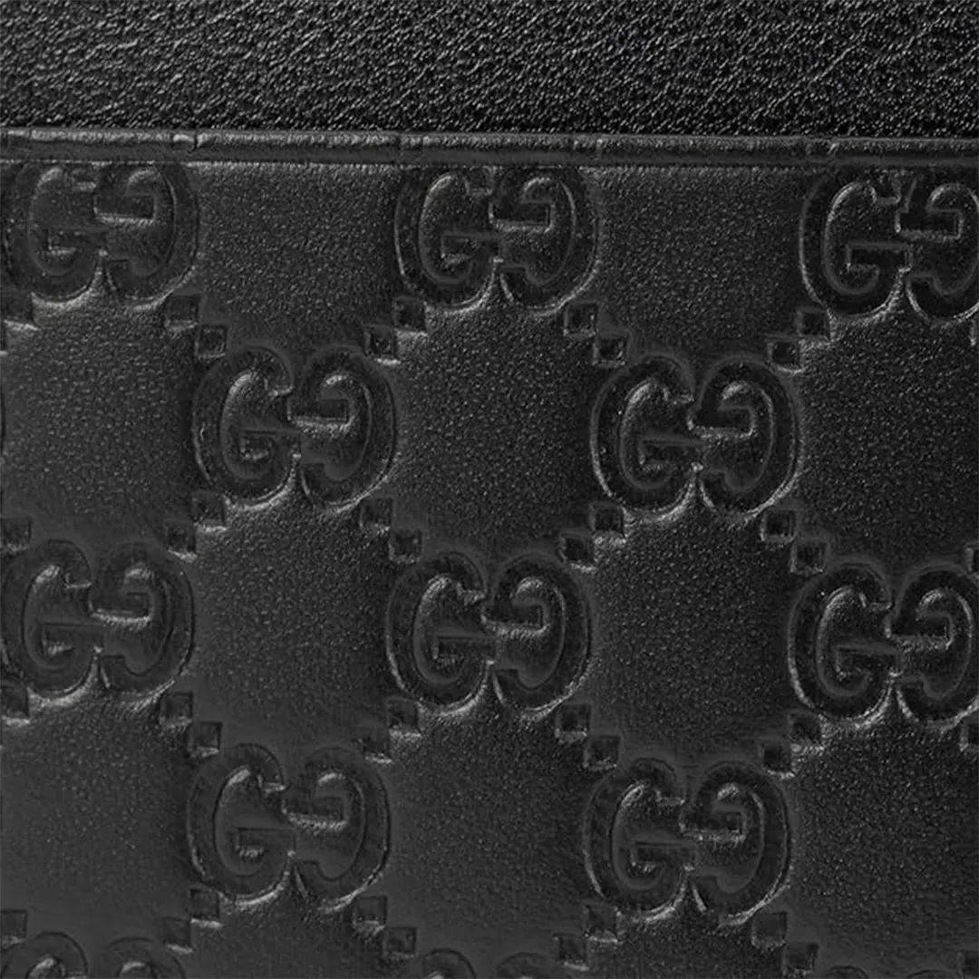 Gucci GG Micro Ssima Card Holder Black Luxury Soft Leather Style Card Case NEW