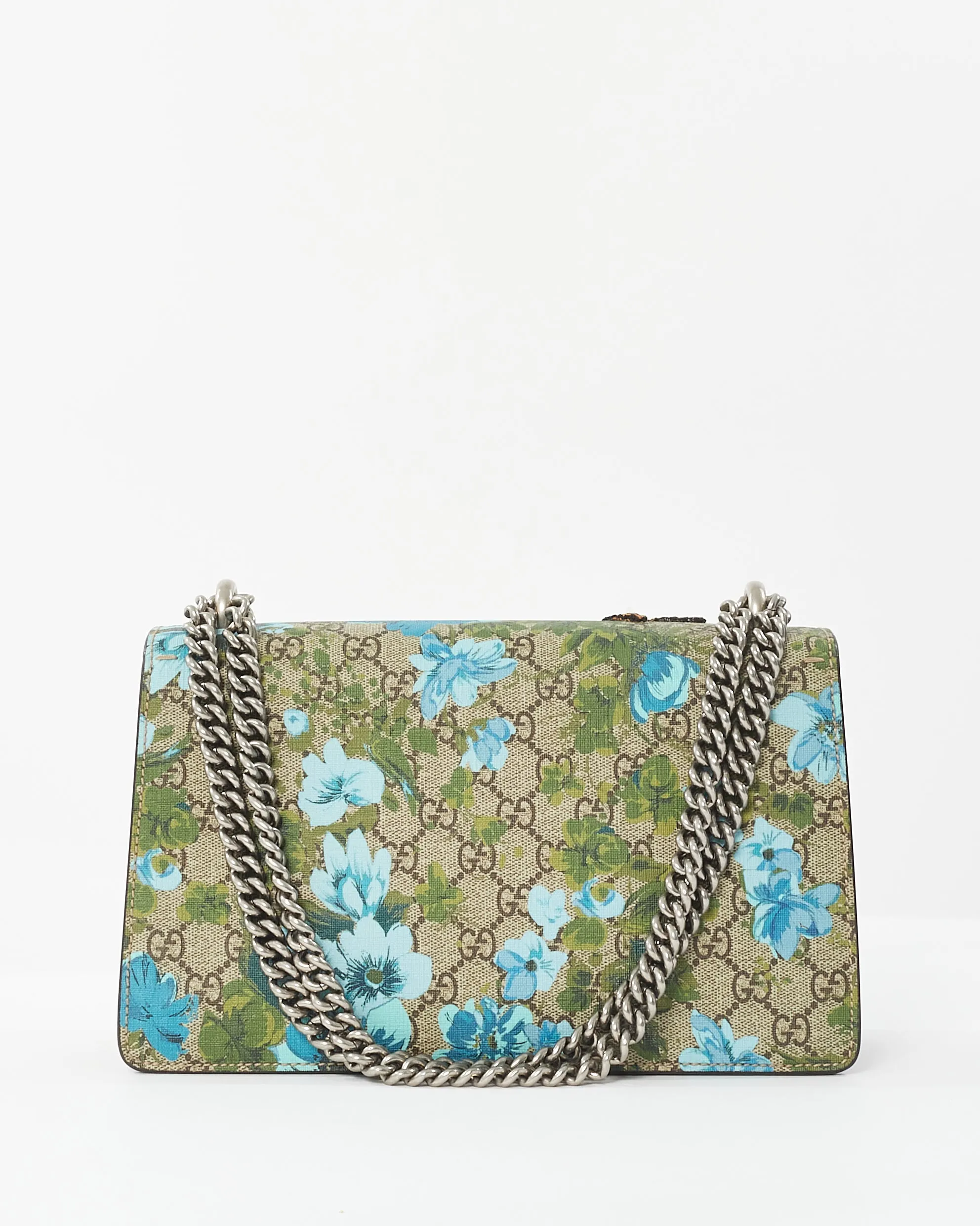 Gucci GG Supreme Monogram Blue Blooms Print Embroidered Small Dionysus Shoulder Bag