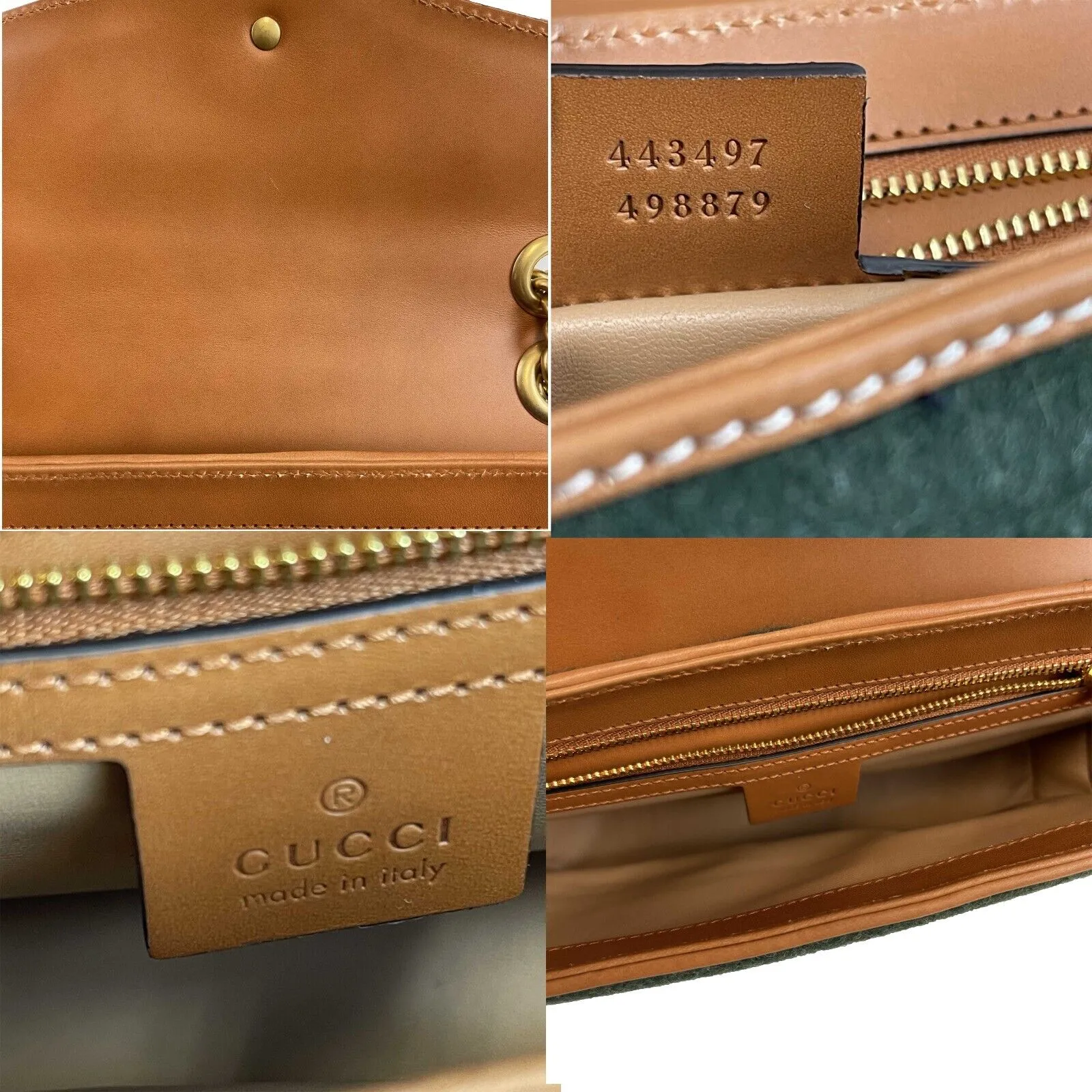 Gucci Matelasse Horizontal Small GG Marmont Dark Green Handbag