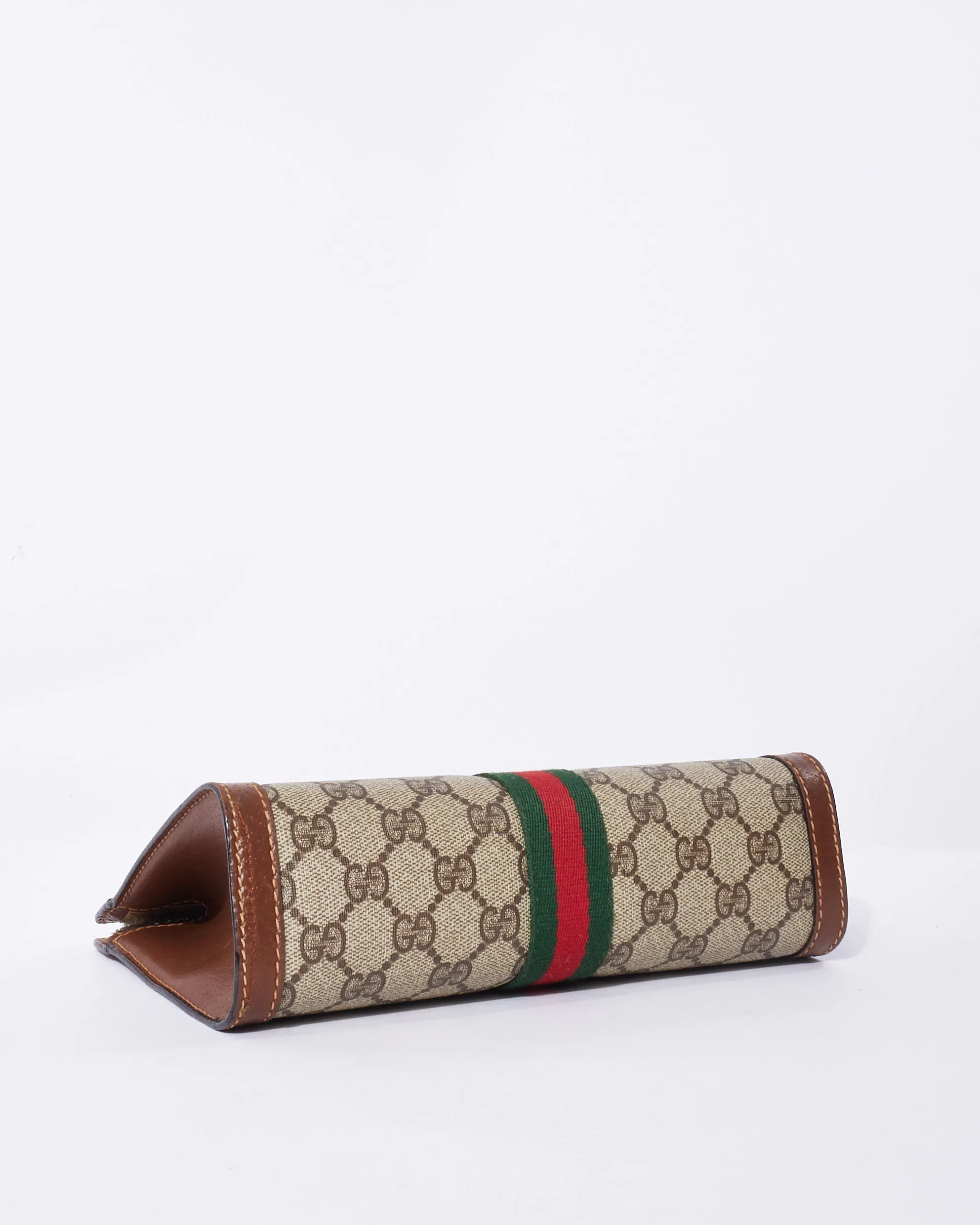 Gucci Vintage GG Monogram Coated Canvas Web Clutch/Pouch