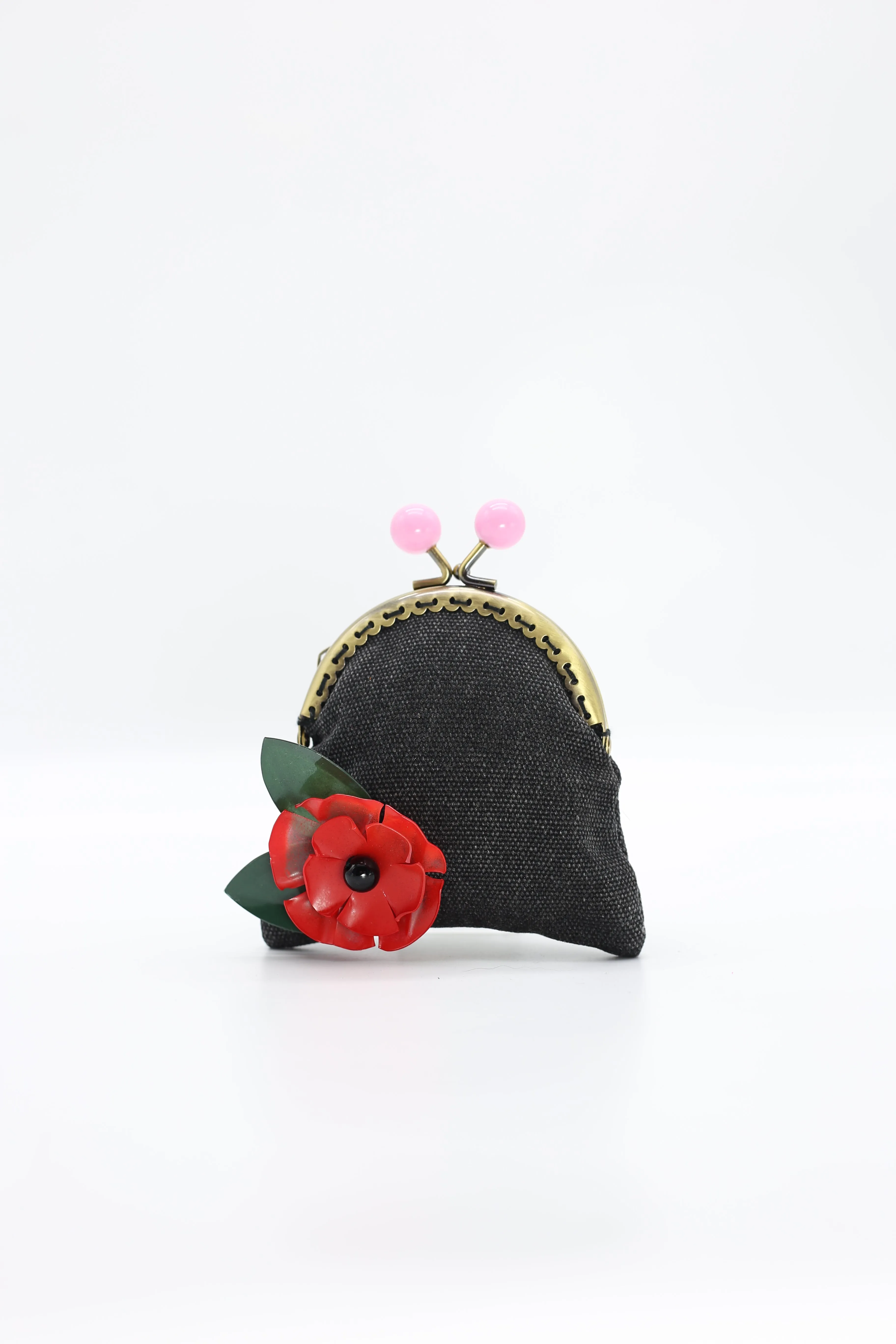 Handmade Small Purses - Recycled Charcoal Denim