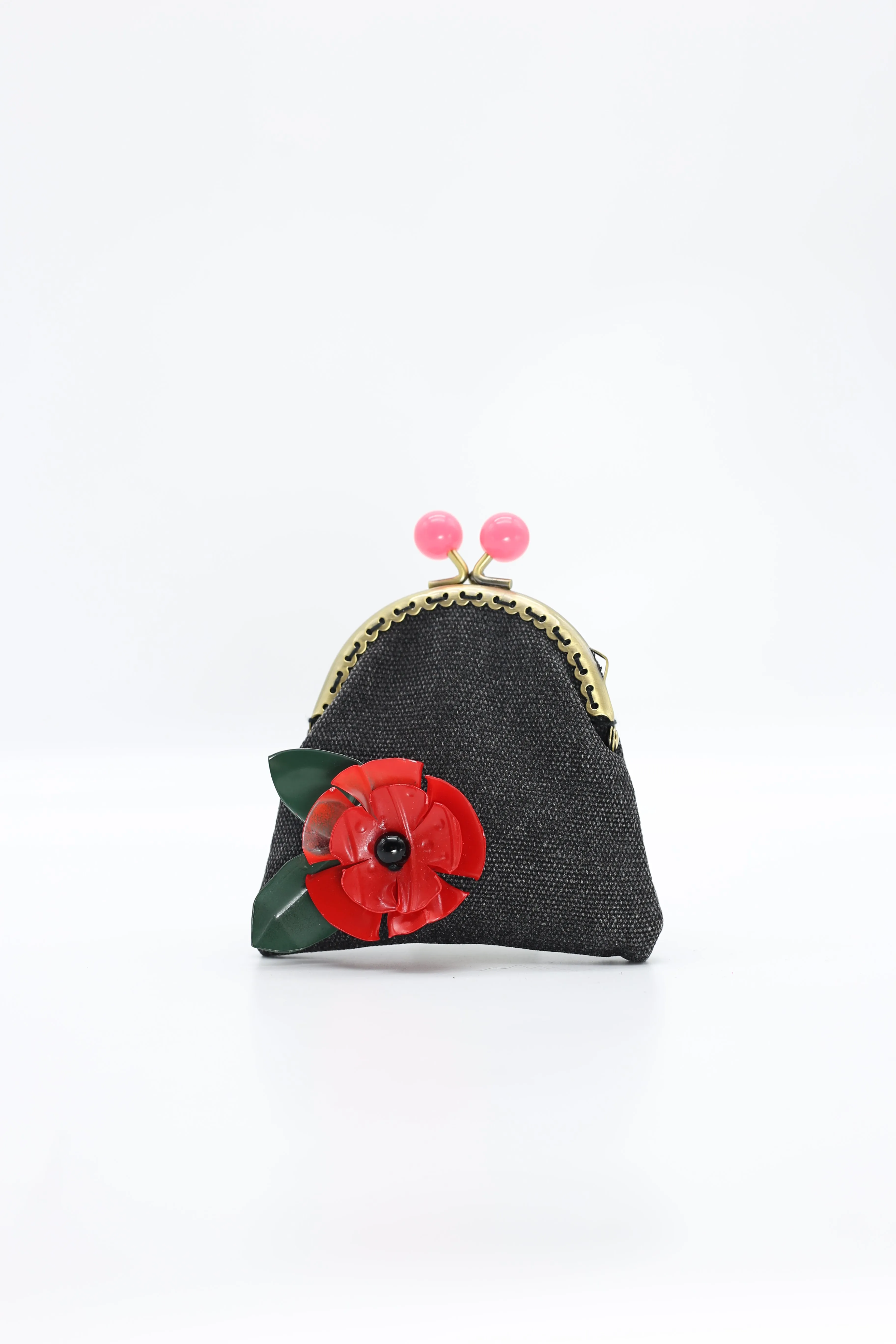 Handmade Small Purses - Recycled Charcoal Denim