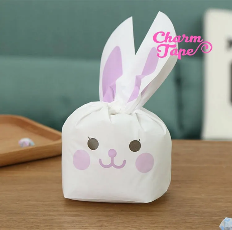 Happy Rabbit Bunny Bags // Cello Bags // Party Bags Set of 25 bags CB25 10x17x5 cm