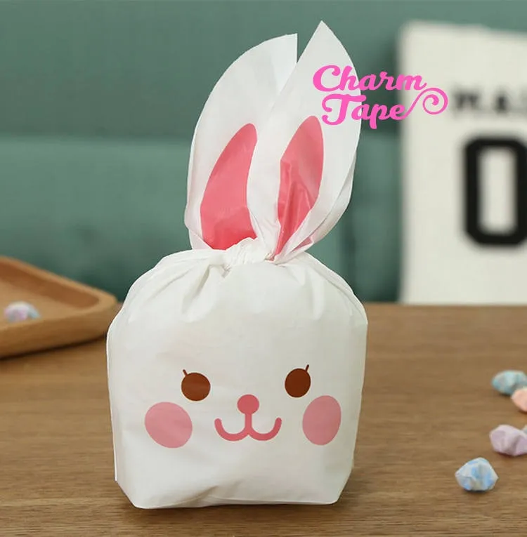 Happy Rabbit Bunny Bags // Cello Bags // Party Bags Set of 25 bags CB25 10x17x5 cm