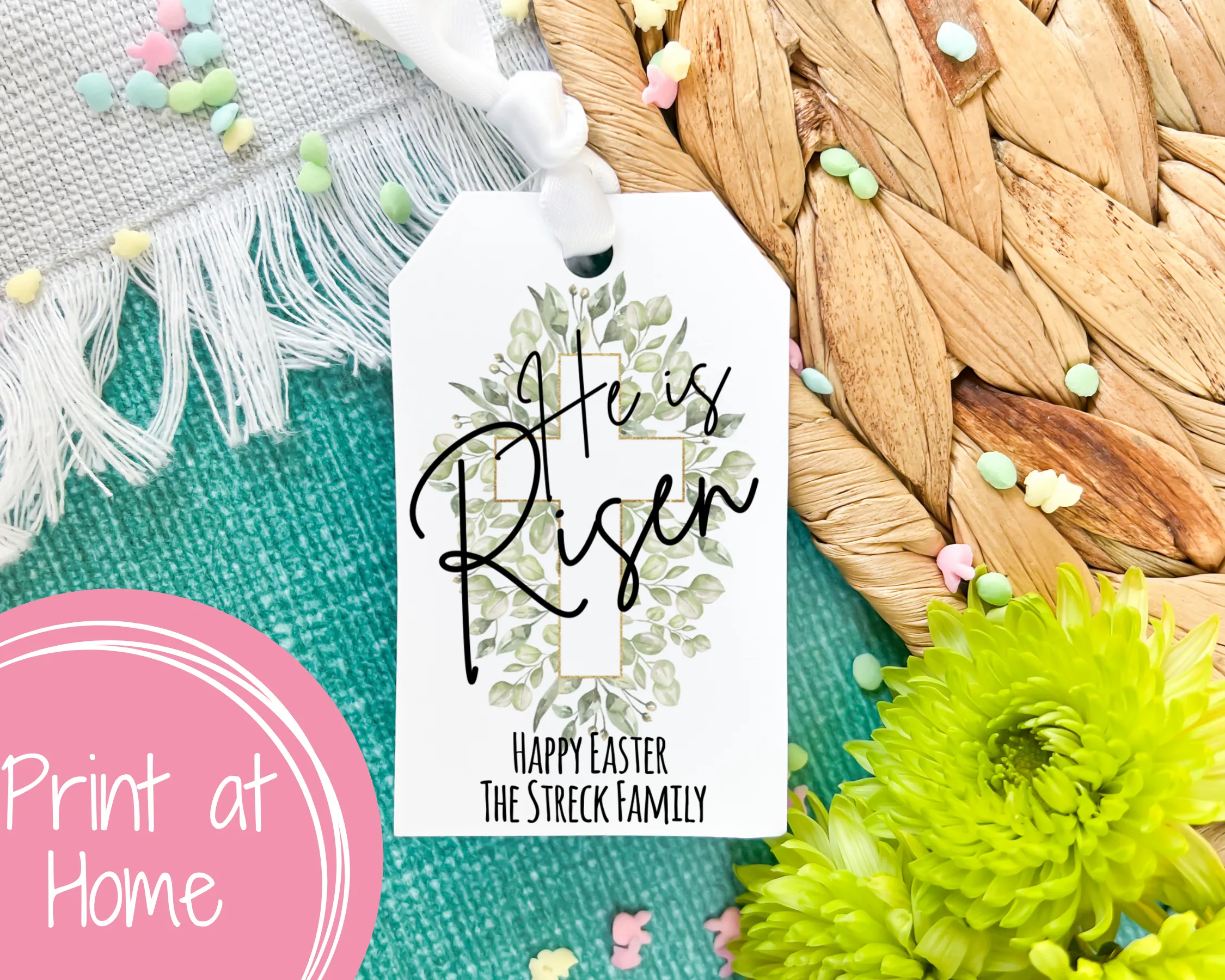 He is Risen Easter Basket Gift Tag