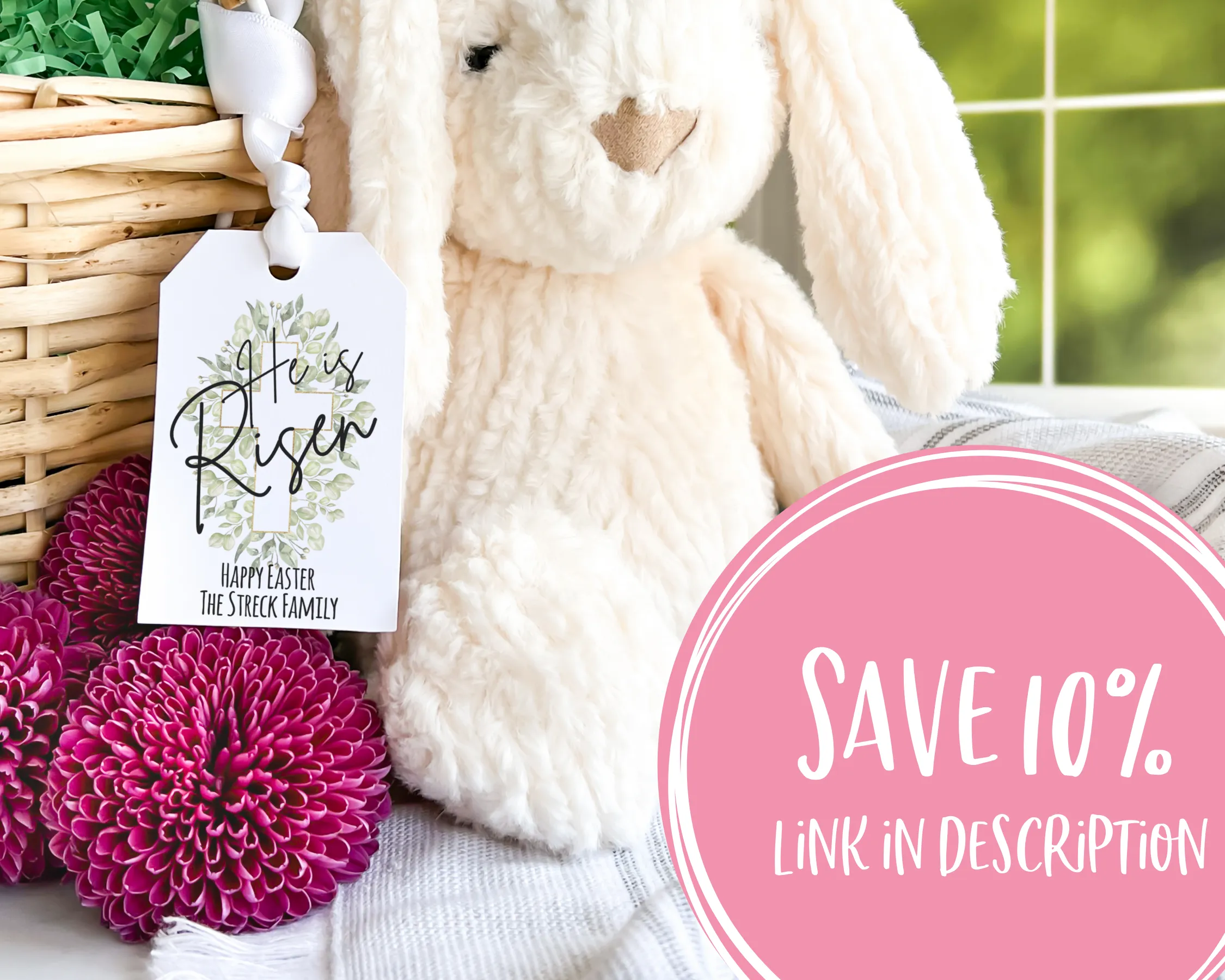 He is Risen Easter Basket Gift Tag