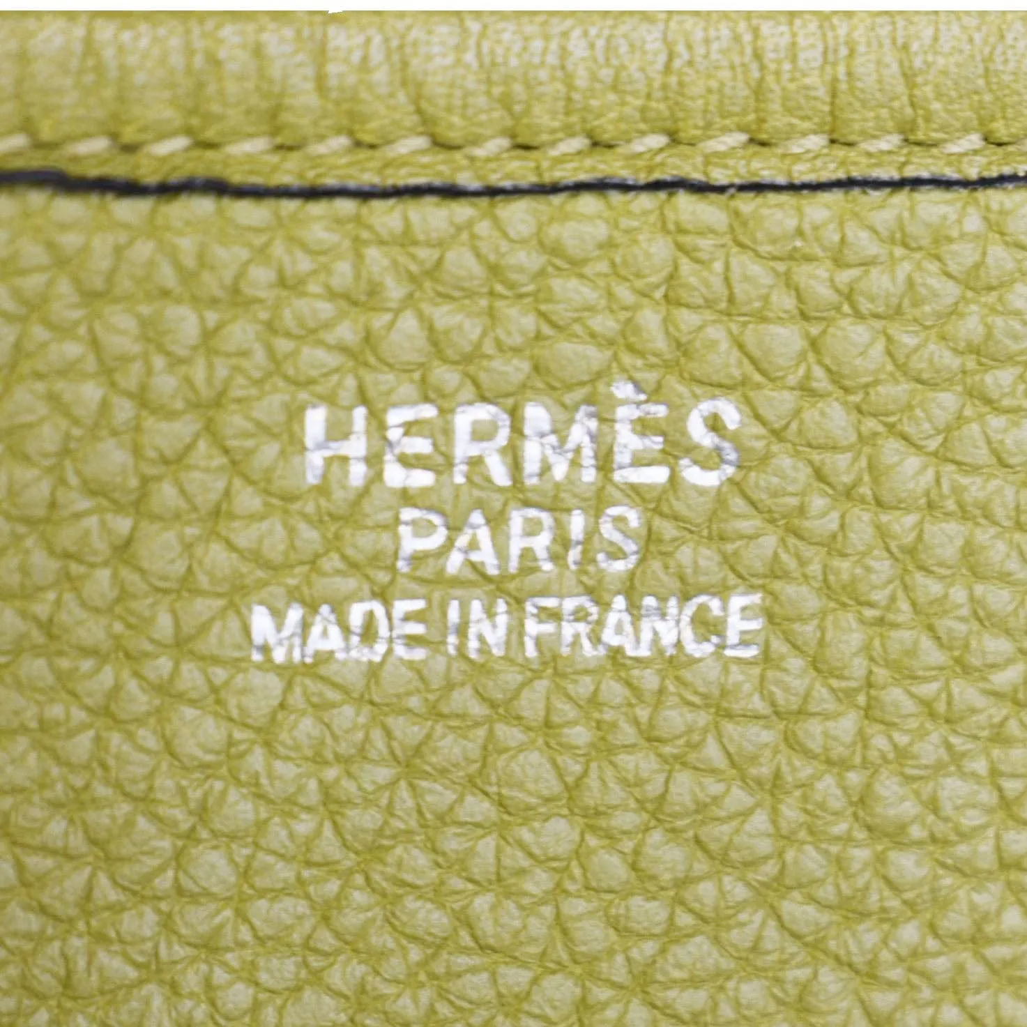 HERMES Evelyne Clemence PM Leather Crossbody Bag Lime