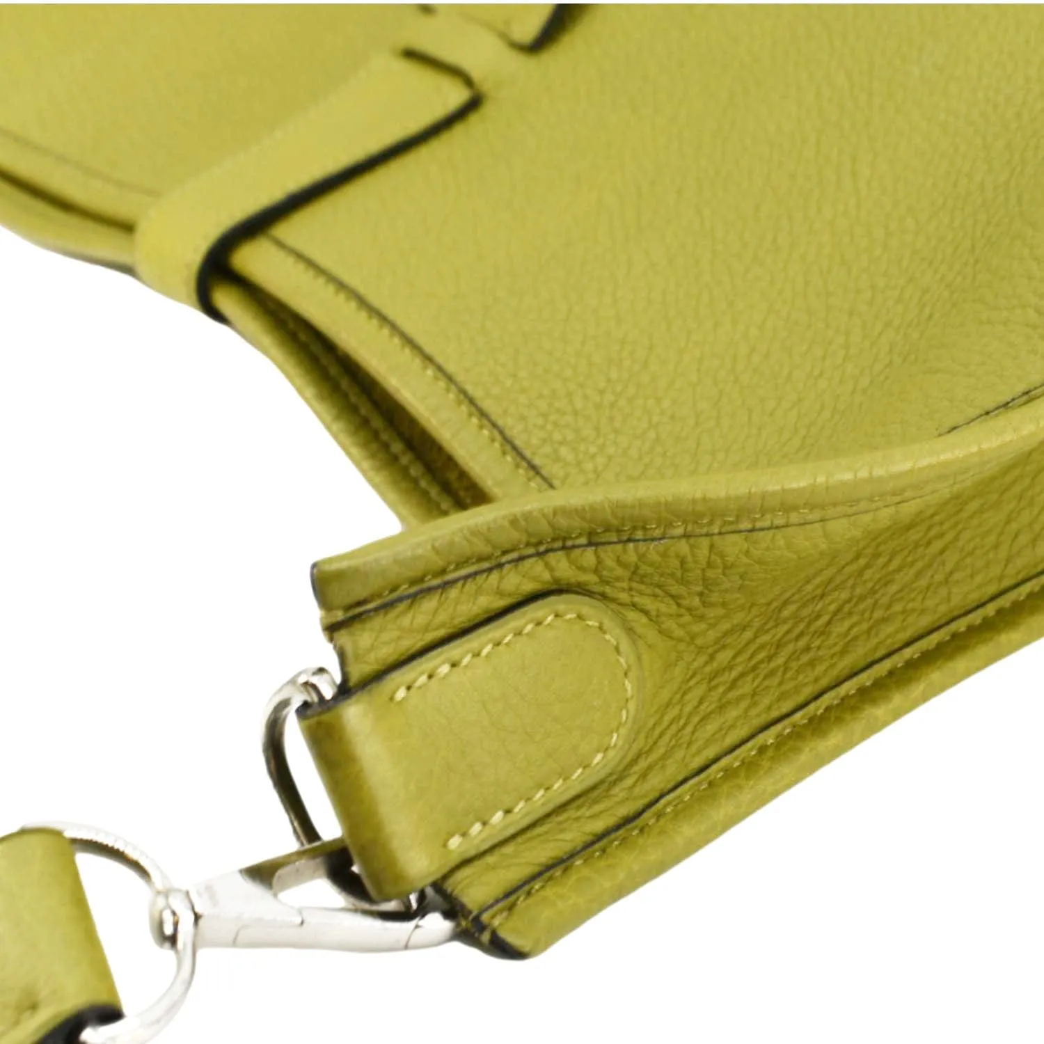 HERMES Evelyne Clemence PM Leather Crossbody Bag Lime