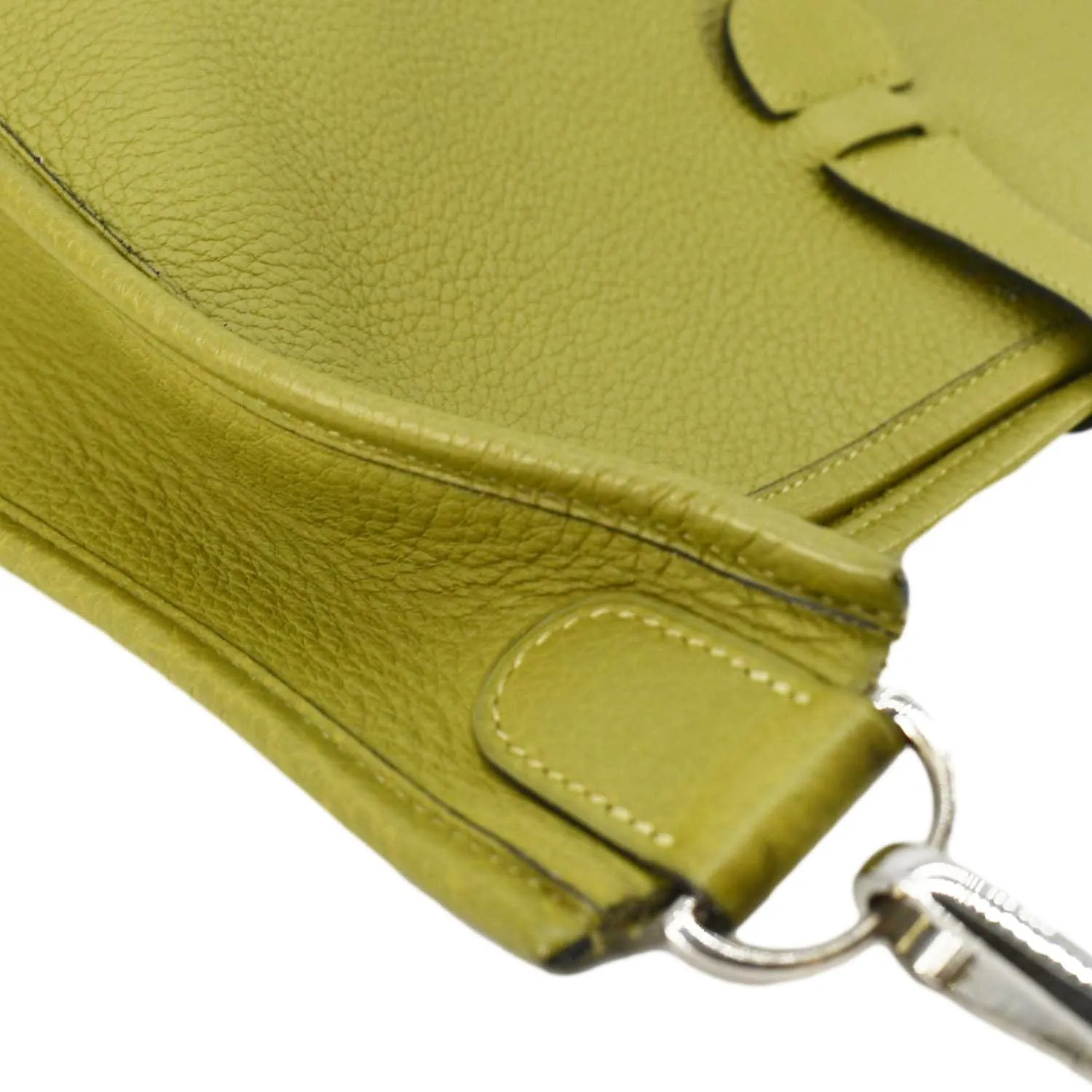 HERMES Evelyne Clemence PM Leather Crossbody Bag Lime