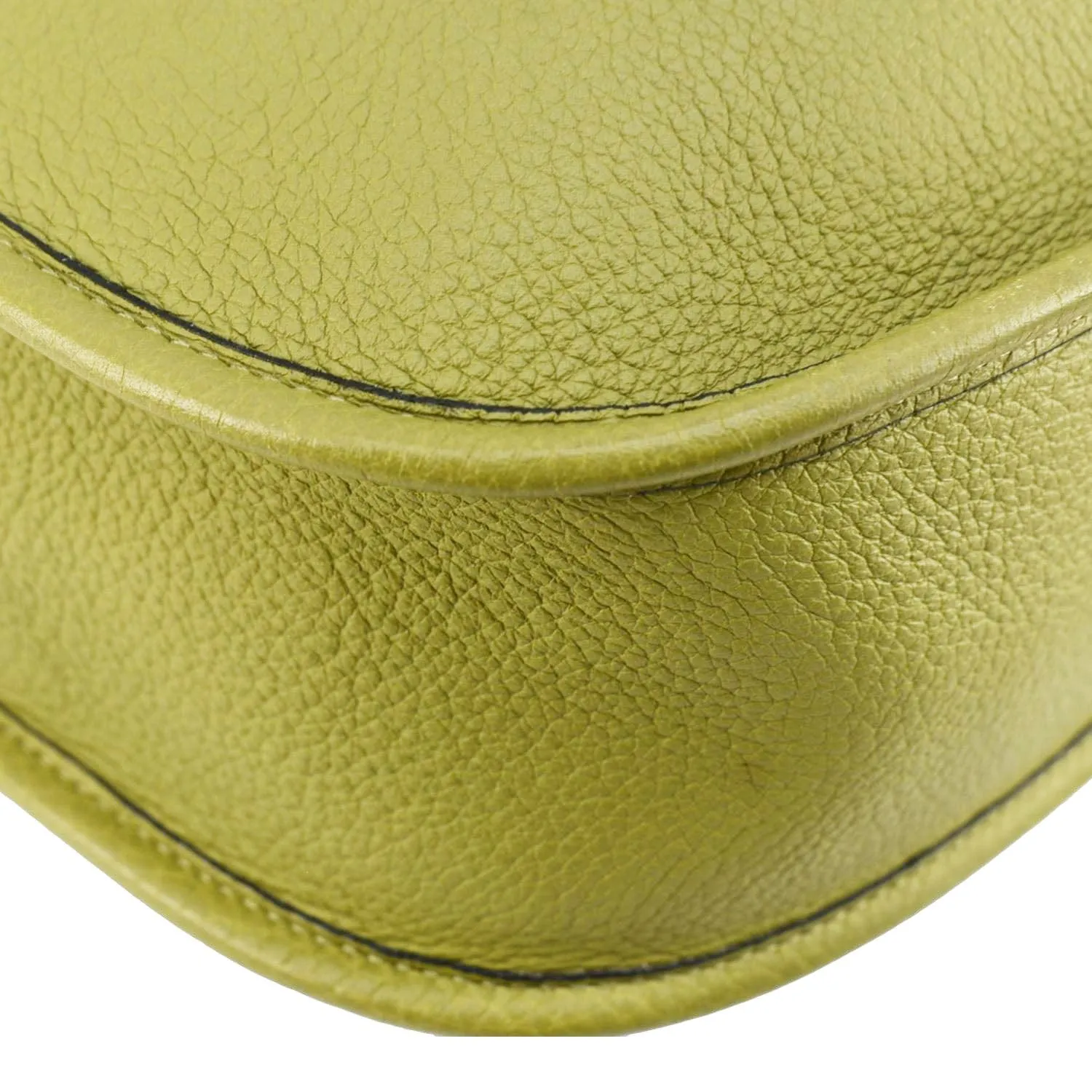 HERMES Evelyne Clemence PM Leather Crossbody Bag Lime