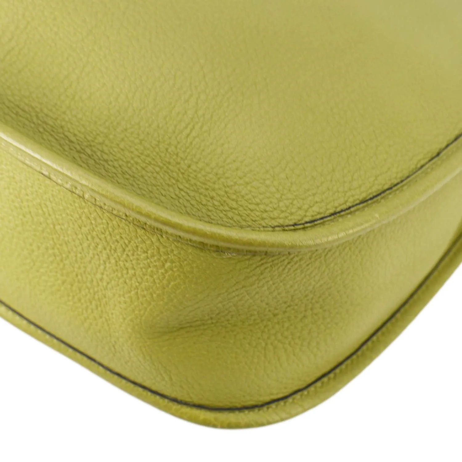 HERMES Evelyne Clemence PM Leather Crossbody Bag Lime