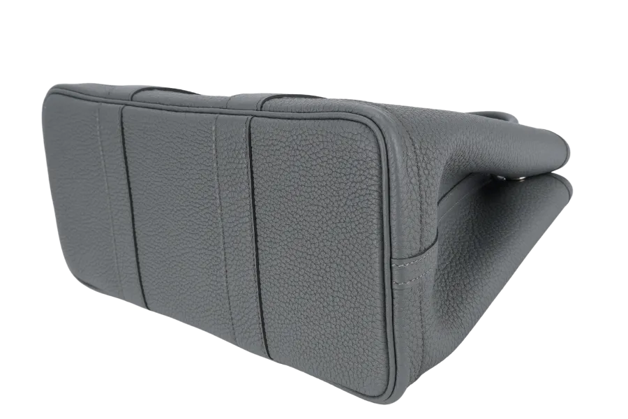HERMES GARDEN PARTY TPM 30CM GRIS MEYER STAMP W(2024) NEGONDA LEATHER PALLADIUM HARDWARE WITH DUST COVER AND BOX