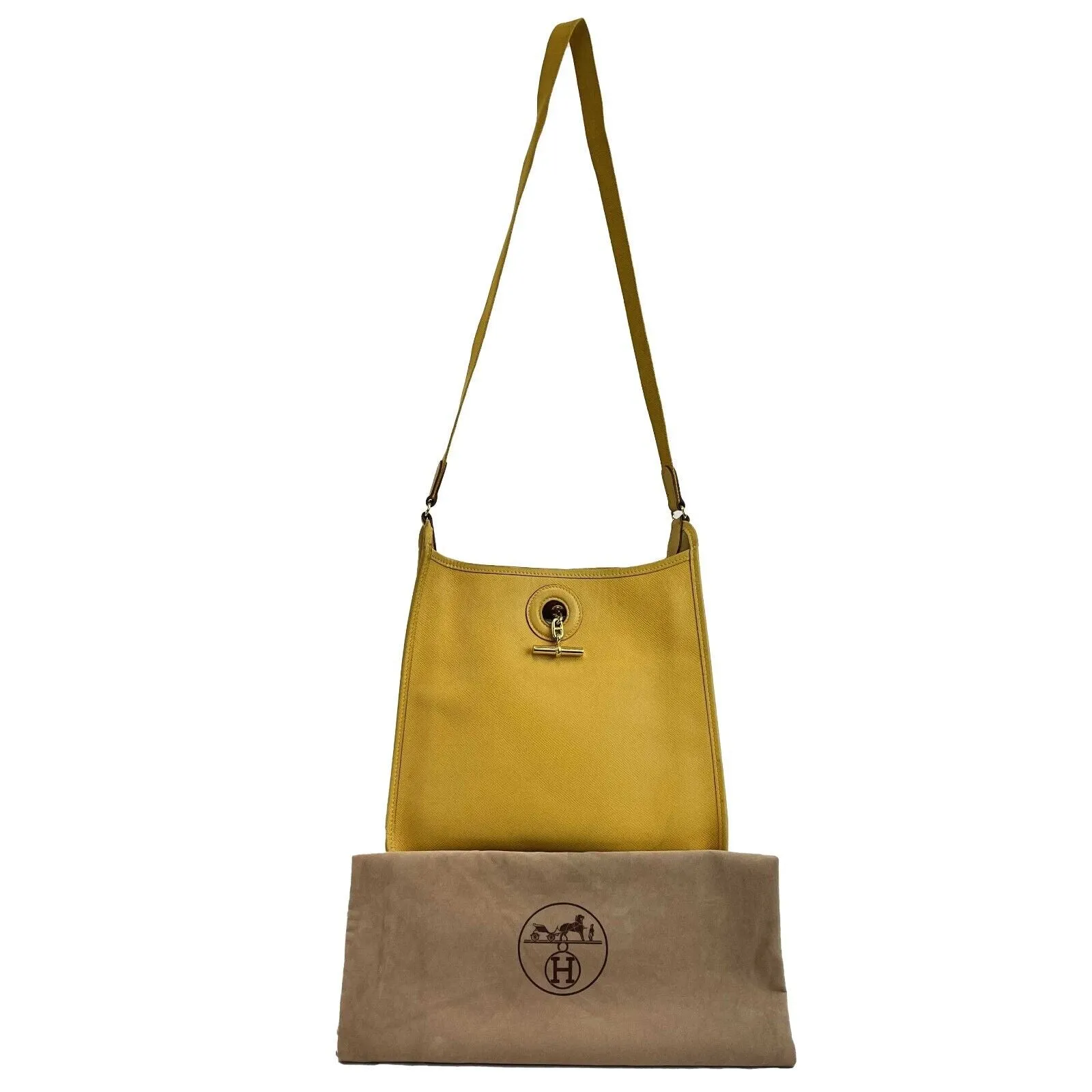 Hermes - Yellow Leather Vespa PM Shoulder Bag