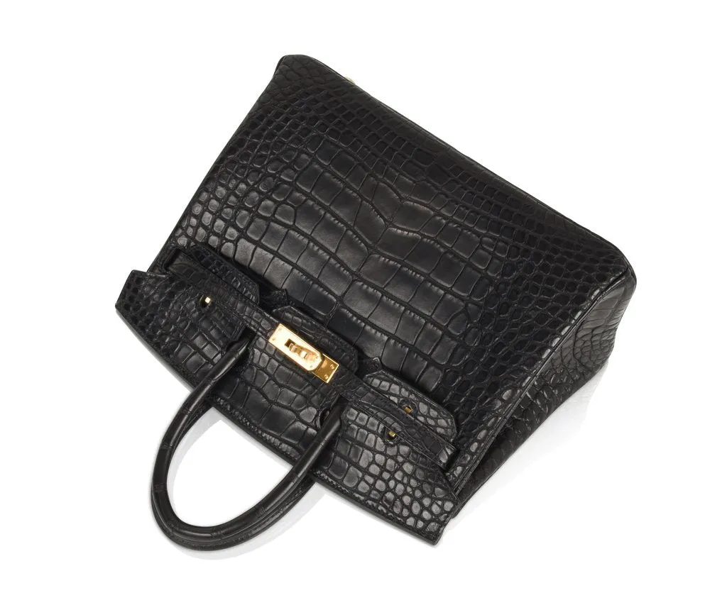 Hermès Birkin 25 Noir Alligator Bag GHW
