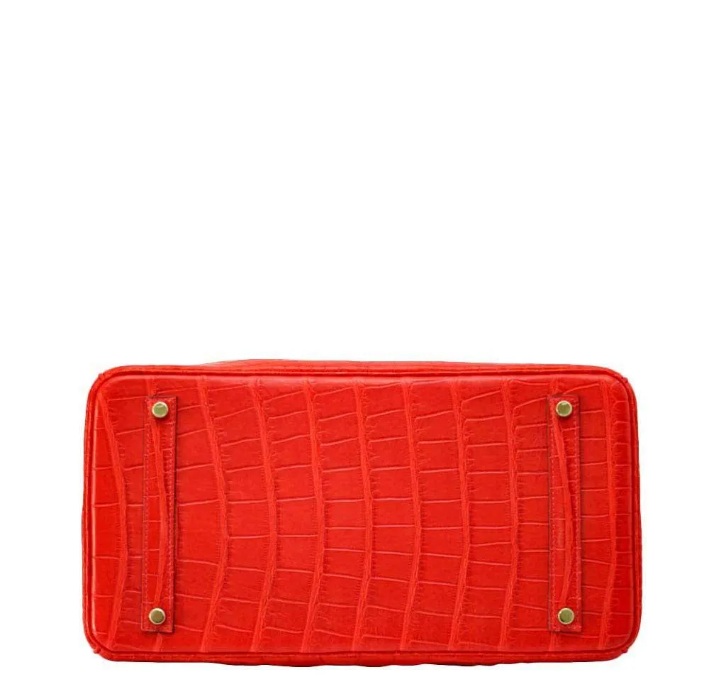 Hermès Birkin 35 Geranium Alligator Bag GHW