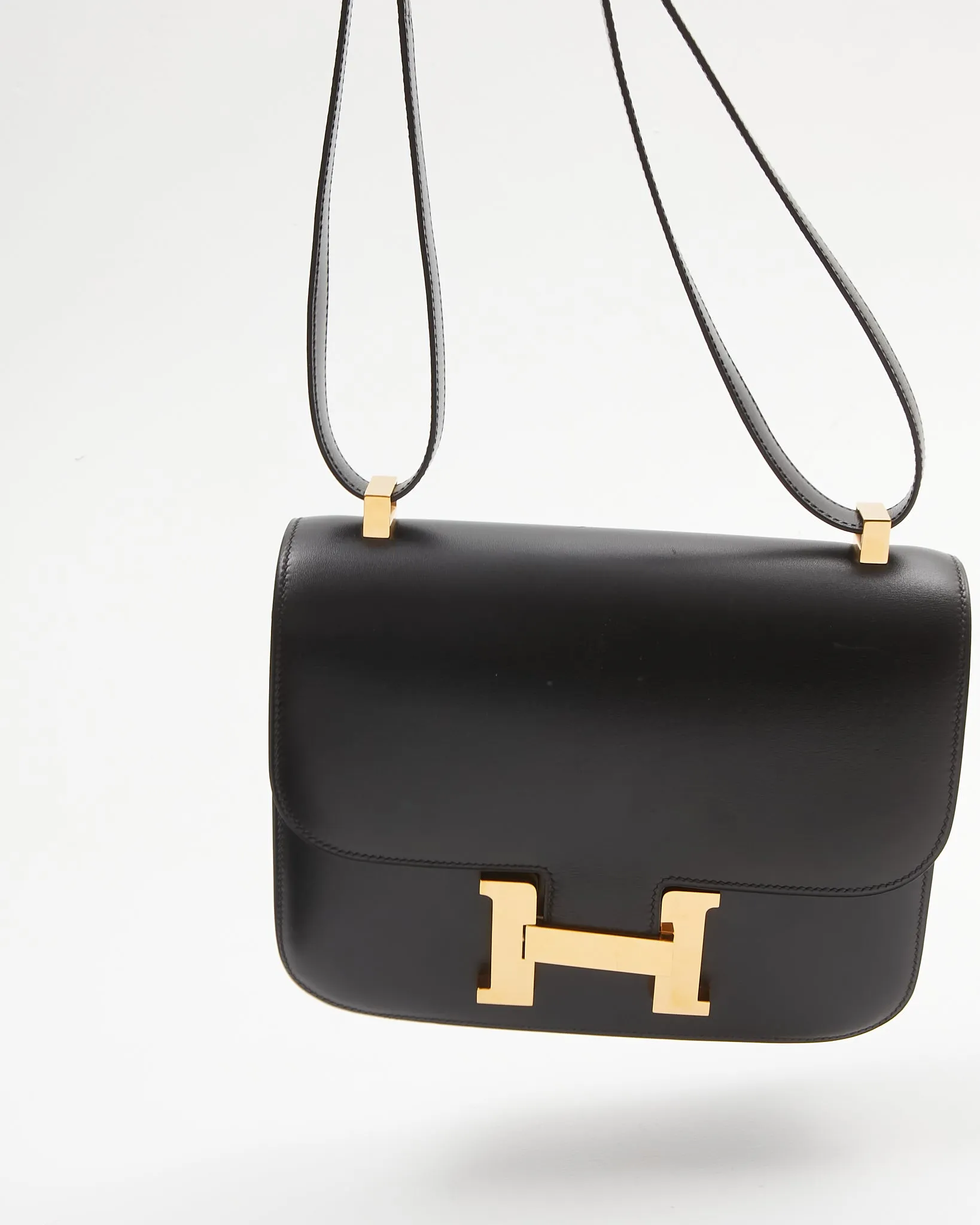 Hermès Black Box Leather Constance 23 Bag