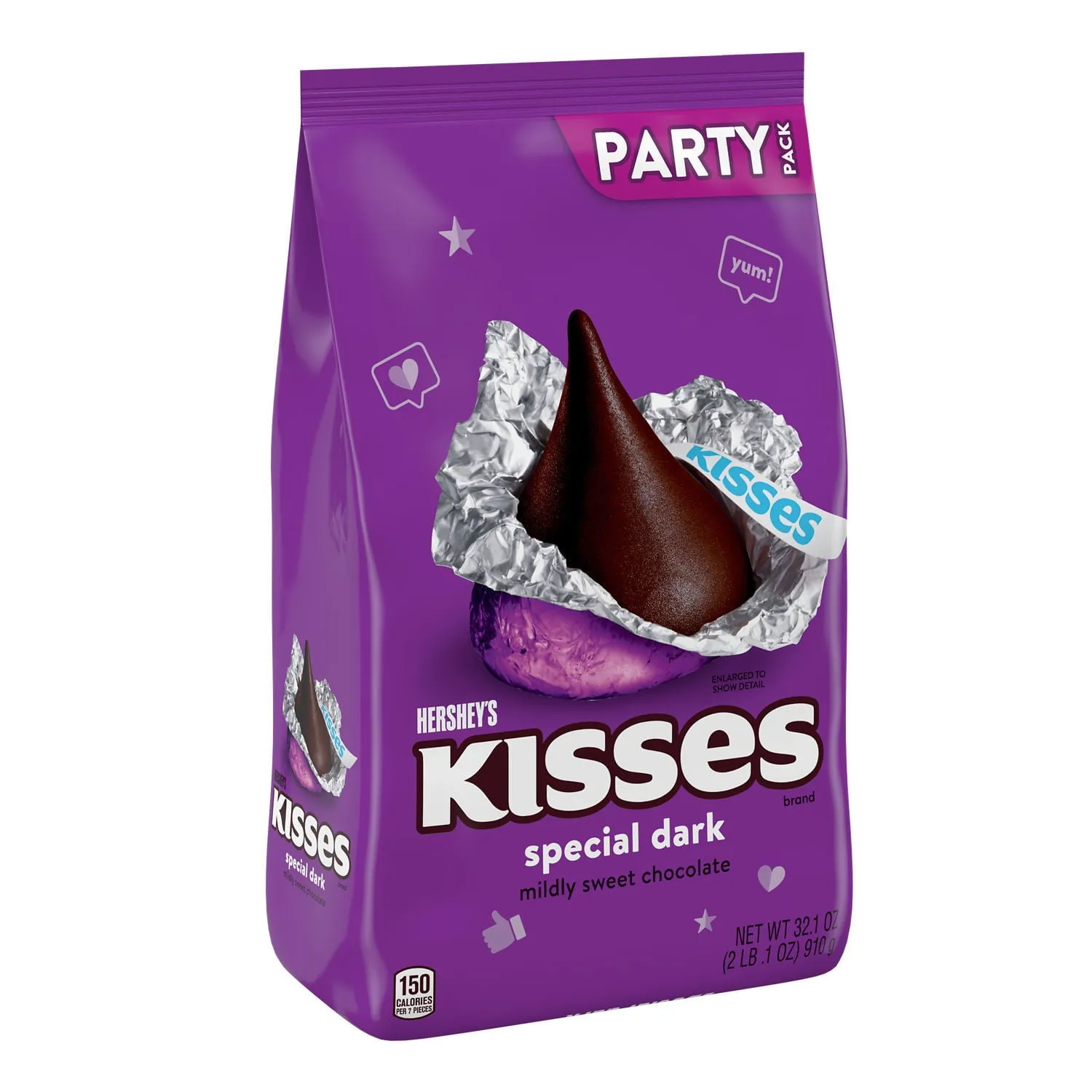 Hershey's, Kisses Special Dark Mildly Sweet Chocolate Candy, Individually Wrappe
