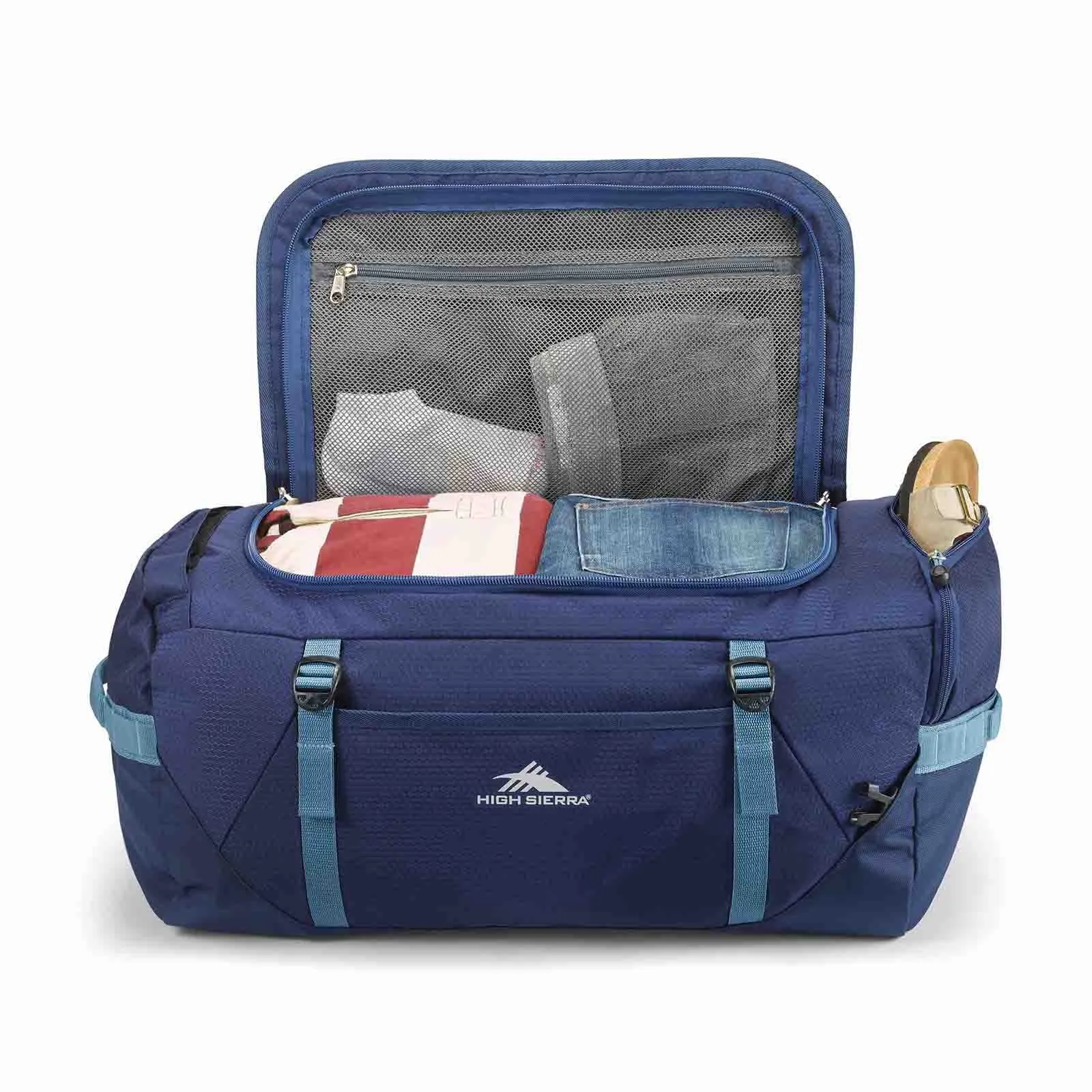 High Sierra Fairlead 56cm Convertible Duffel Navy