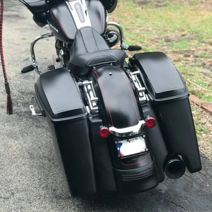Hogworkz Unpainted 2-Into-1 Extended 4" Stretched Saddlebags for Harley® Touring '14-'22