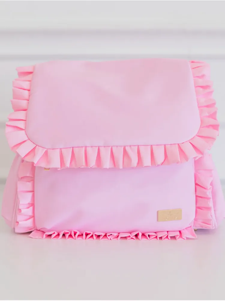 Hollis Ruffled Nylon Diaper Bag - Pink