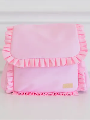 Hollis Ruffled Nylon Diaper Bag - Pink