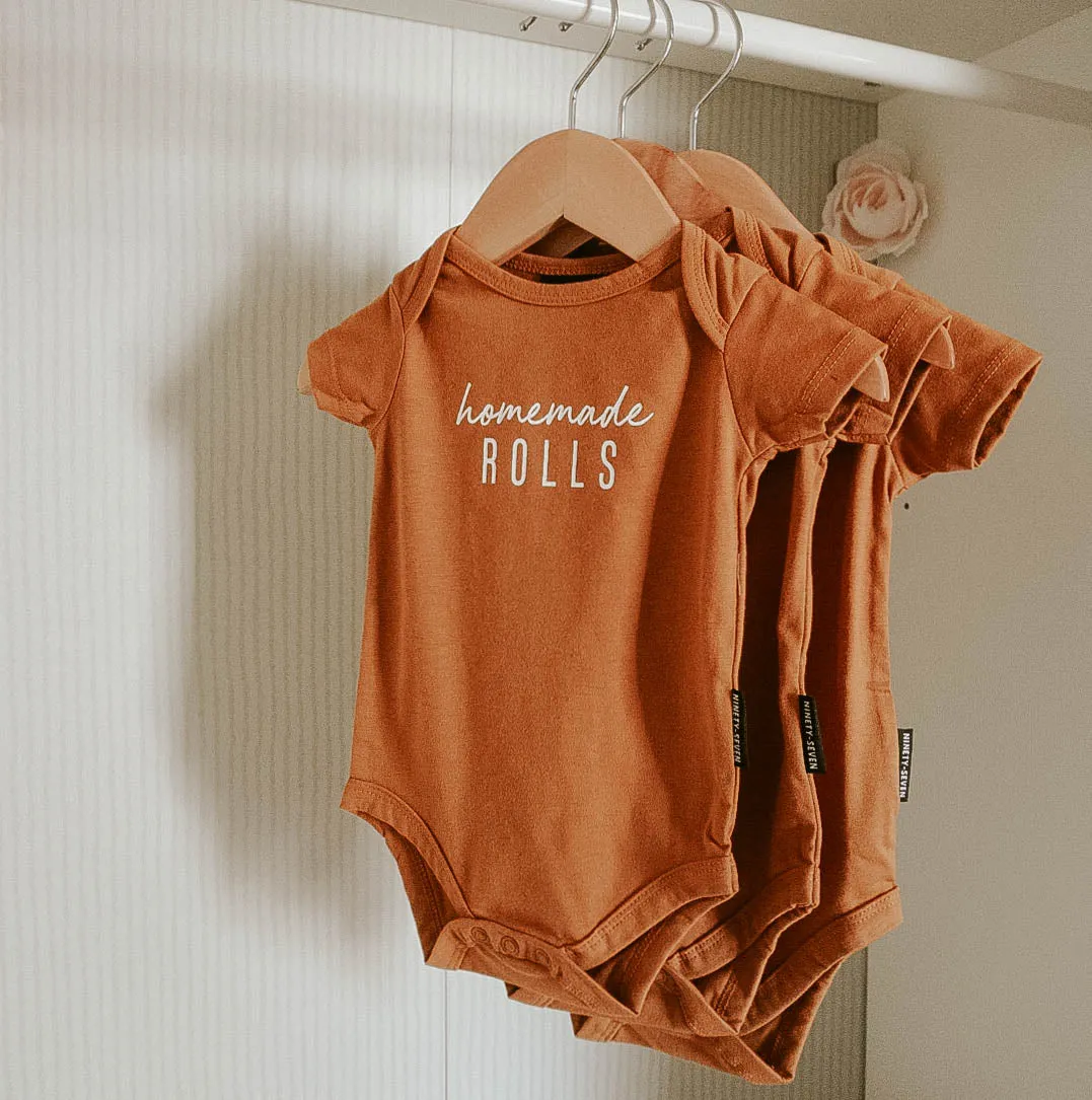“Homemade Rolls” Baby Bodysuit