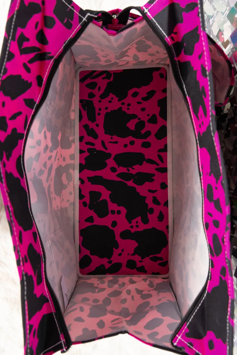 Hot Pink Milkin' It Utility Tote with Black Trim