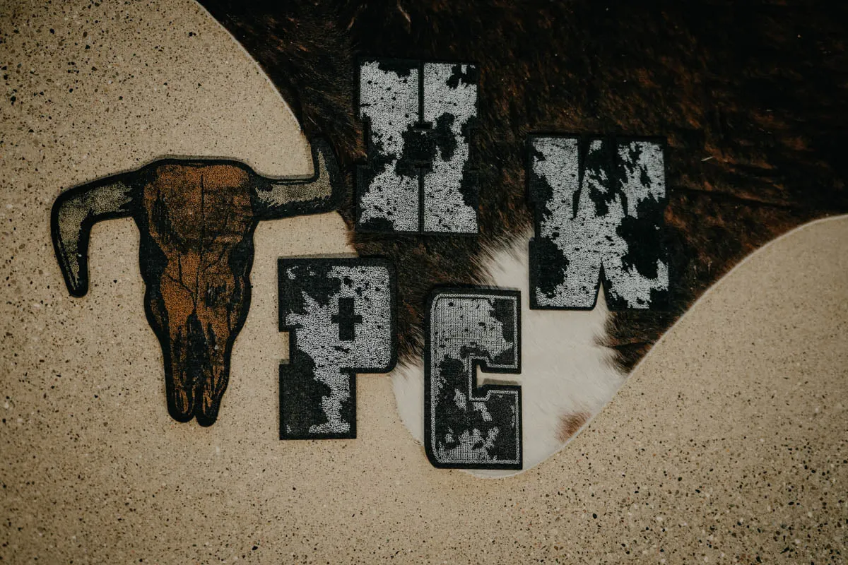 Iron On Western Letter Patches (Small)