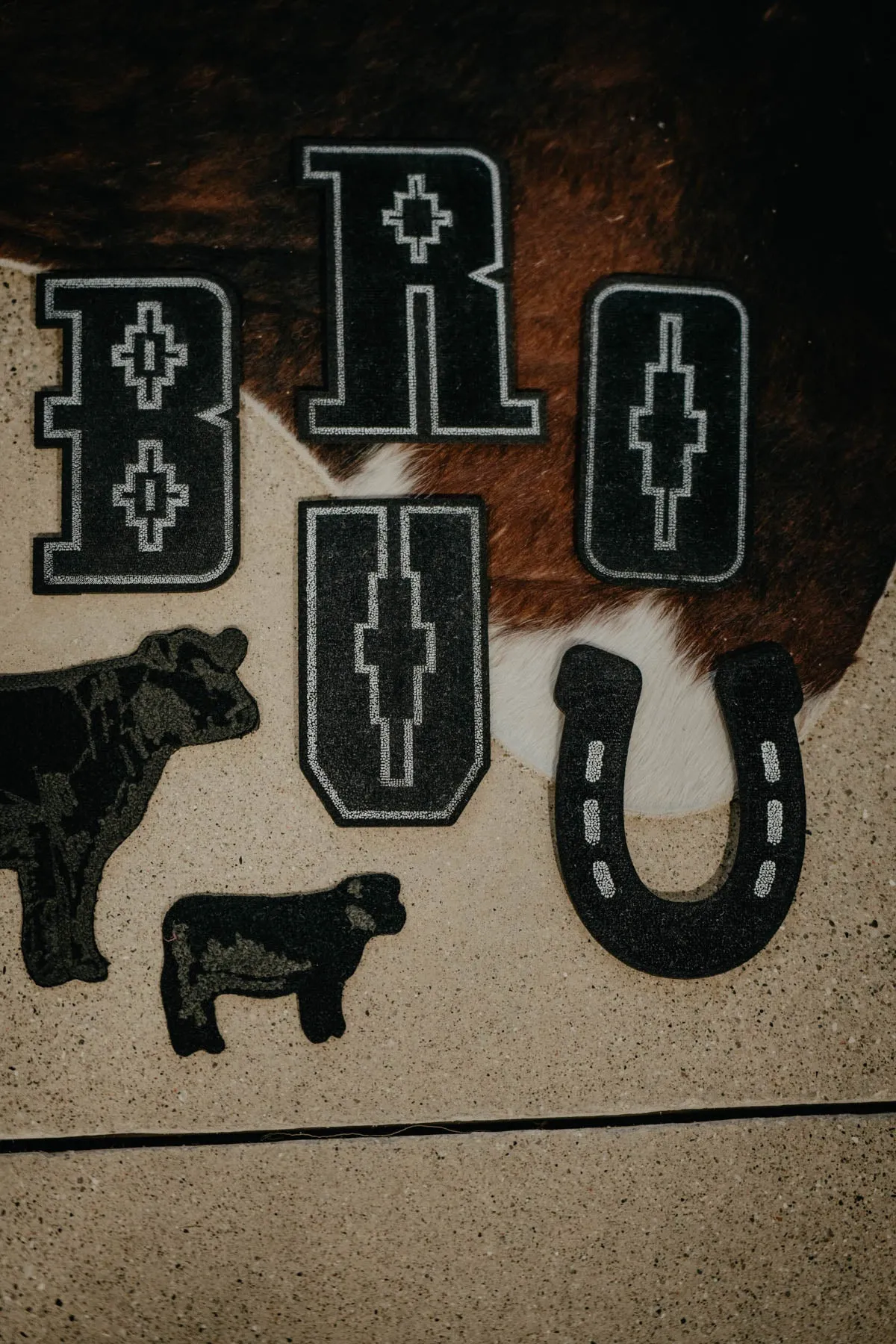 Iron On Western Letter Patches (Small)